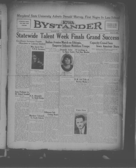 Iowa bystander. volume 42, number 17, October 04, 1935