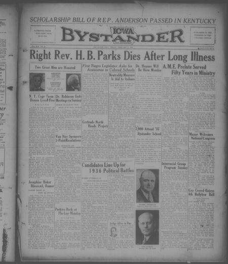 Iowa bystander. volume 42, number 36, February 14, 1936