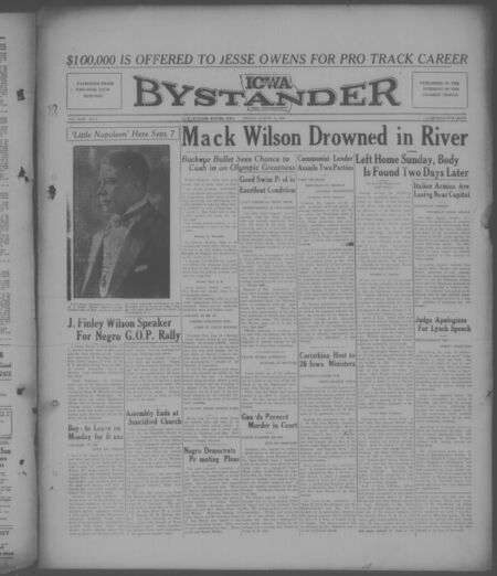 Iowa bystander. volume 43, number 9, August 14, 1936