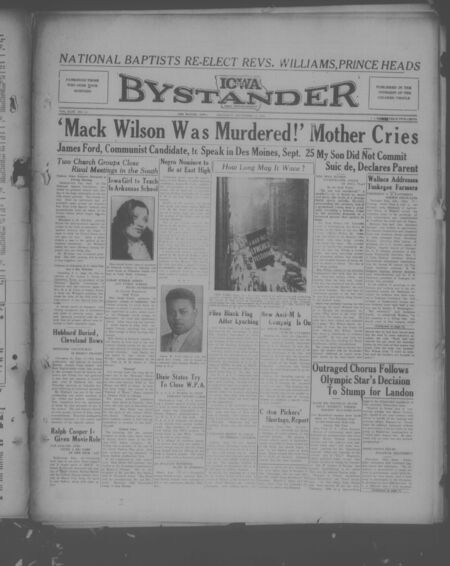 Iowa bystander. volume 43, number 14, September 17, 1936