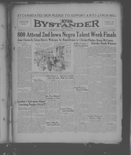 Iowa bystander. volume 43, number 18, October 15, 1936