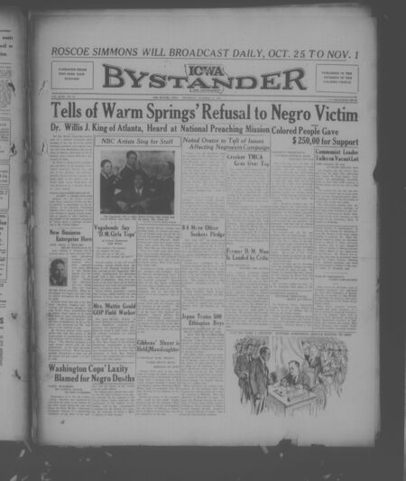 Iowa bystander. volume 43, number 19, October 22, 1936