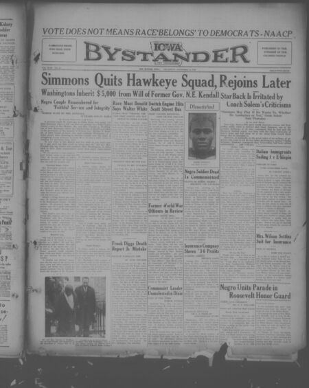 Iowa bystander. volume 43, number 22, November 12, 1936