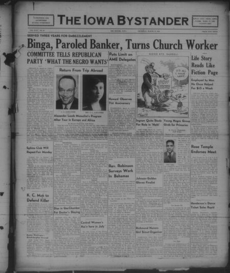 Iowa bystander. volume 44, number 38, March 10, 1938
