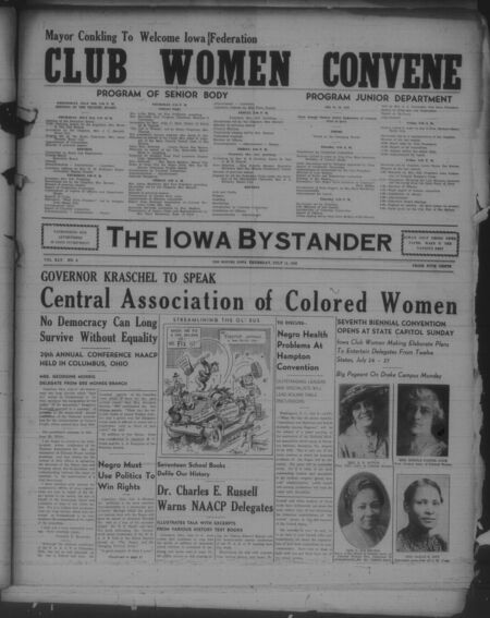 Iowa bystander. volume 45, number 3, July 14, 1938