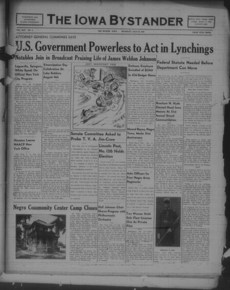 Iowa bystander. volume 45, number 4, July 28, 1938