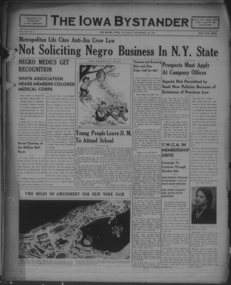 Iowa bystander. volume 45, number 9, September 29, 1938