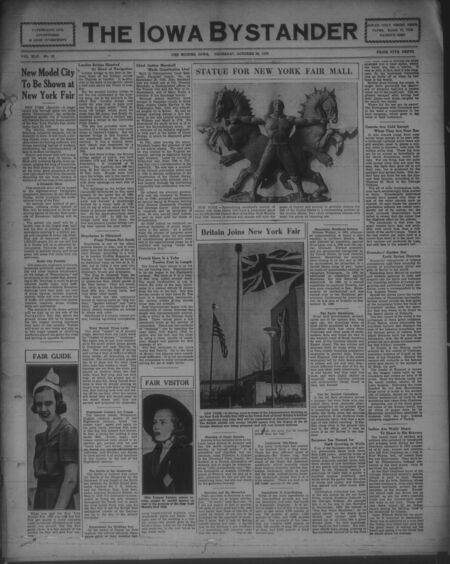 Iowa bystander. volume 45, number 12, October 20, 1938