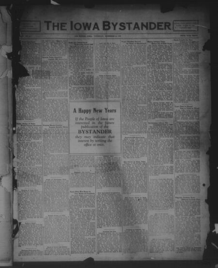 Iowa bystander. volume 45, number 22, December 29, 1938