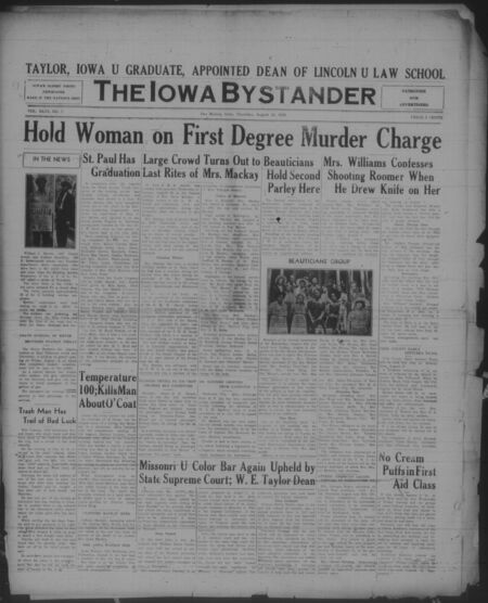 Iowa bystander. volume 46, number 07, August 10, 1939