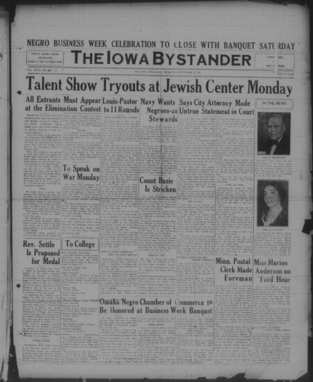 Iowa bystander. volume 46, number 13, September 21, 1939