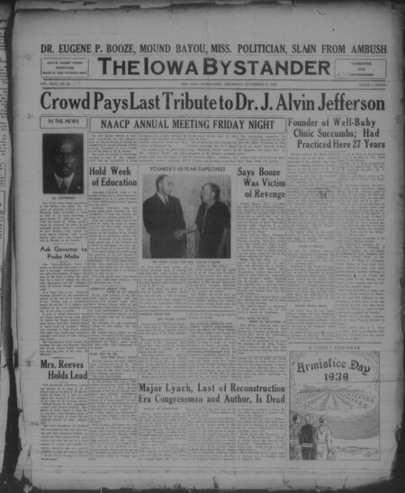 Iowa bystander. volume 46, number 20, November 09, 1939