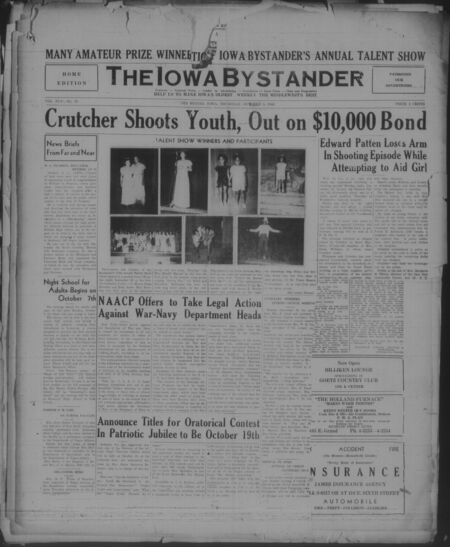 Iowa bystander. volume 46, number 15, October 03, 1940