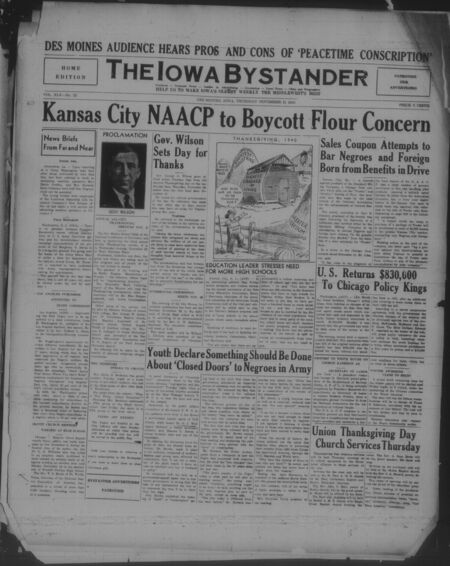 Iowa bystander. volume 45, number 22, November 21, 1940