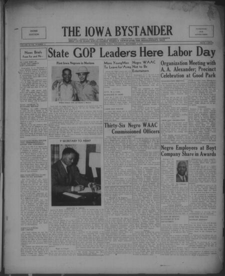 Iowa bystander. volume 47, number 11, September 03, 1942