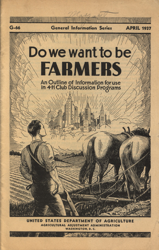 Guidebook for 4-H discussions on farming as a career path.