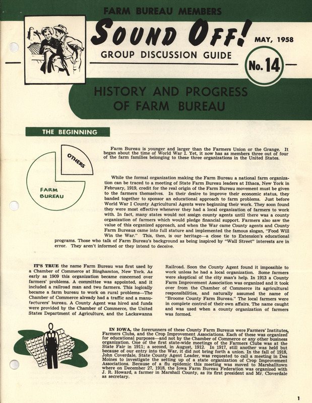 Group discussion guide on "History and progress of Farm Bureau."