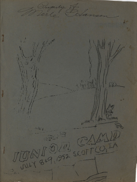 Program for the 1952 Farmers Union Camp at Maysville, Iowa.