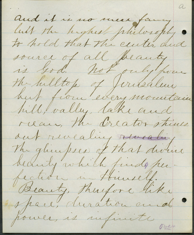 Box 2, Folder 8: A speech given by Welch about peoples' very different characters including how integrity is often mixed with immorality. He also discusses how hard work and morality through study makes a better person.