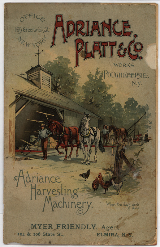 Catalog describing products offered by Adriance, Platt and Company alongside illustrations.