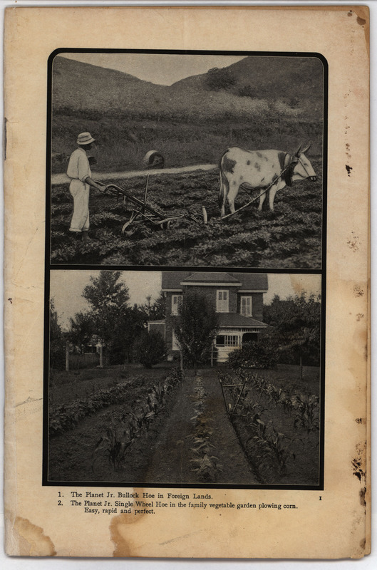 Catalog detailing the products offered in the Planet Jr. line of farm and garden implements. Includes illustrations and price list.