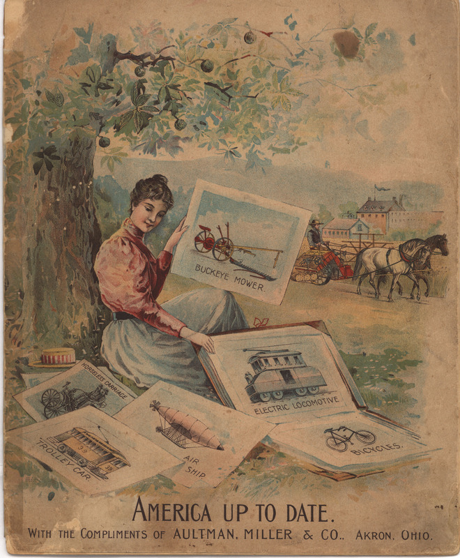 Catalog describing the Buckeye Mower product line offered by the Aultman, Miller and Company, includes illustrations.