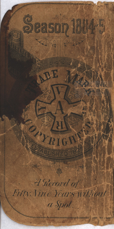 Catalog describing the products offered by B. F. Avery and Sons from 1884-1885 including illustrations and price list.