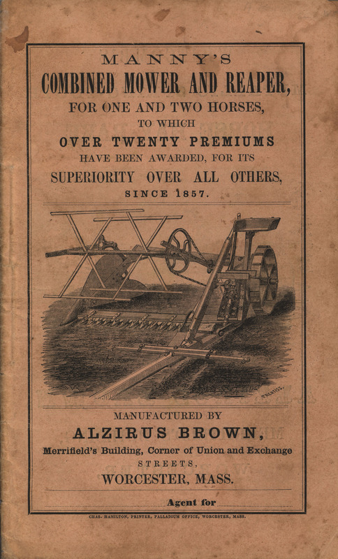Illustrated catalog describing agricultural products manufactured and offered by Alzirus Brown.