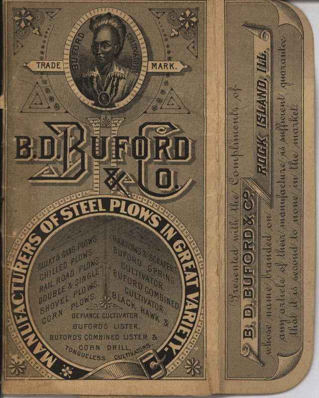 Advertisement pocket book offered by the Buford and Company.