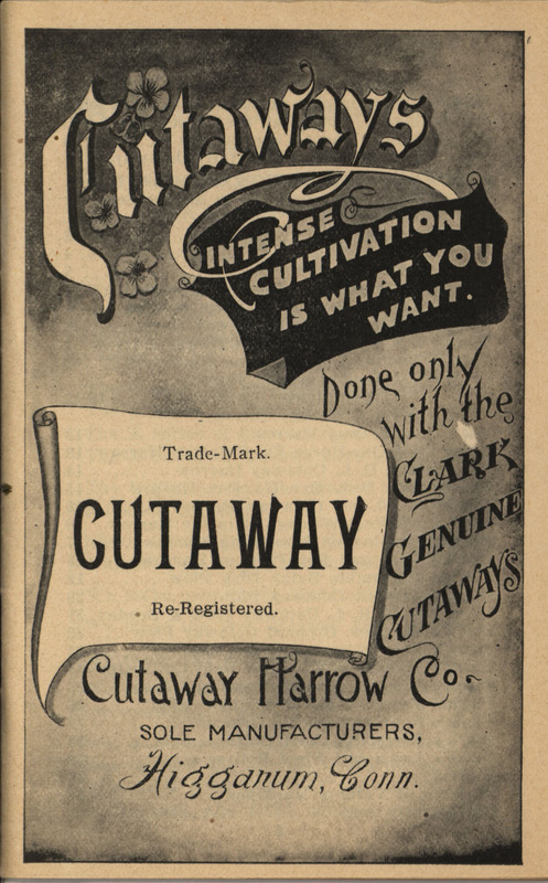 Illustrated catalog describing the agricultural products offered by Cutaway Harrow Company.