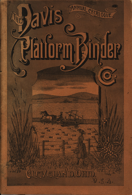 Illustrated catalog describing the binders and related products offered by Davis Platform Binder Company in 1889.