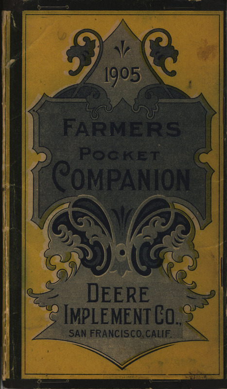 Illustrated pocket catalog describing the products offered by Deere Implement Company in 1905.