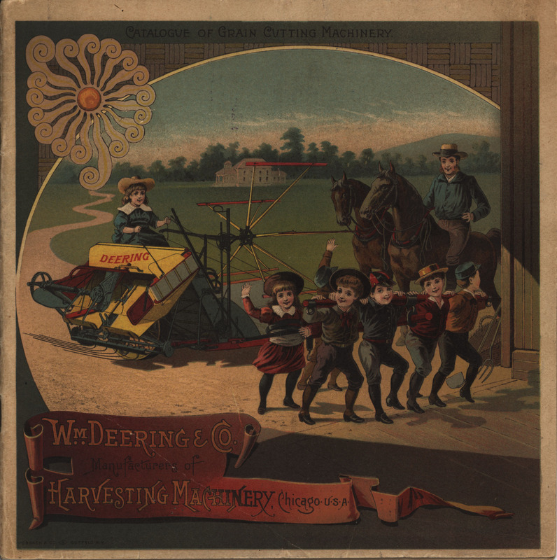 Annual illustrated catalog describing the harvesting machinery and related products offered by WM. Deering and Company.