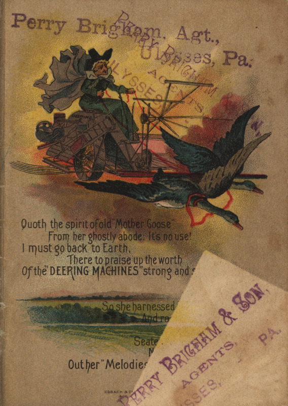 Illustrated pamphlet advertising for WM. Deering and Company using folk tales and rhymes.