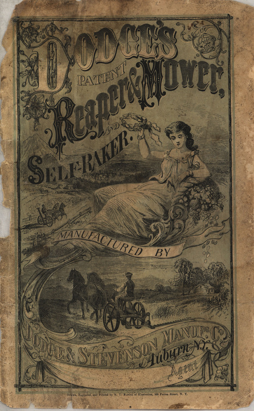 Illustrated catalog describing the reapers, mowers, self-rakes and other related products offered by the Dodge and Stevenson Manufacturing Company.