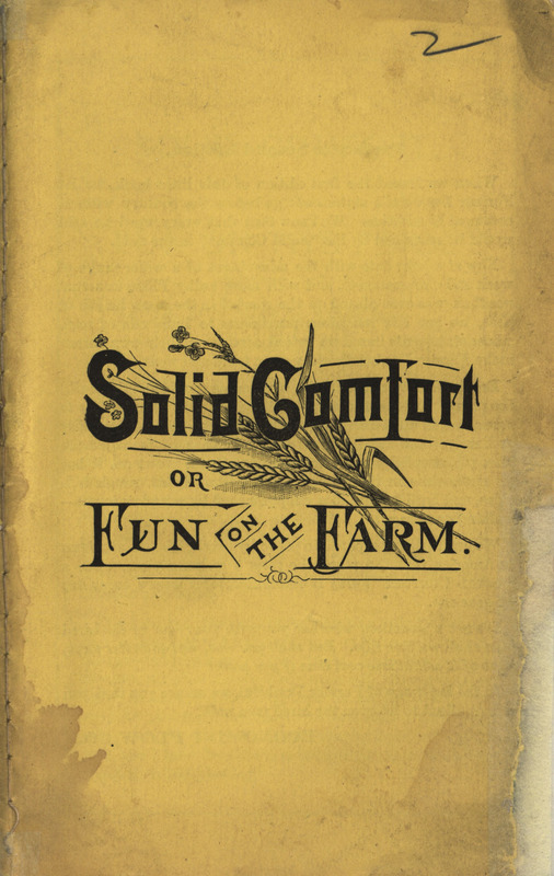 Pamphlet relating a story about leisure on the farm resulting from using agricultural implements offered by the Economist Plow Company.