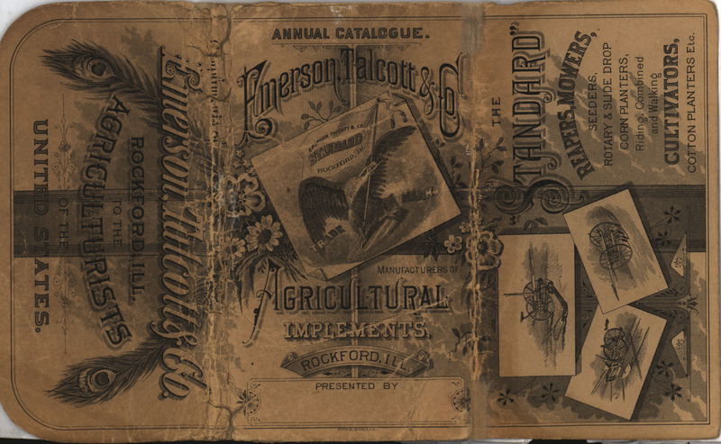 Illustrated catalog describing the agricultural implements offered by the Emerson, Talcott and Company.