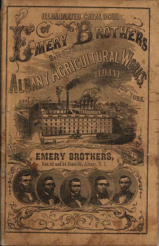Illustrated catalog describing the products offered by Albany Agricultural Works in 1858 and 1859.