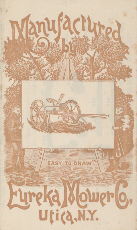 Illustrated catalog describing the agricultural implements offered by the Eureka Mower Company in 1897.