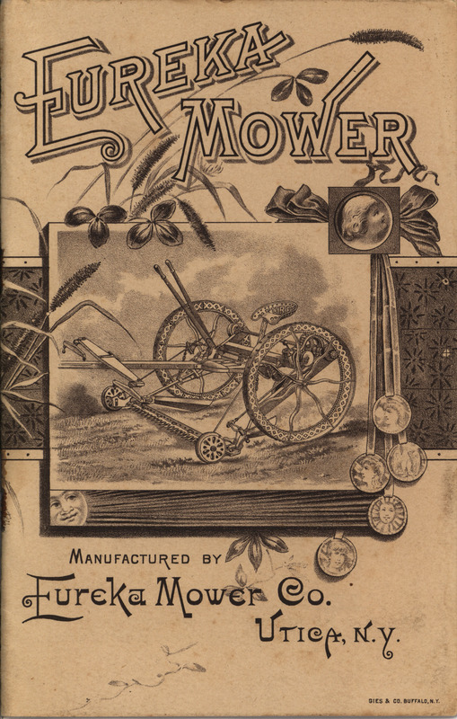 Illustrated catalog describing the agricultural implements and related products offered by Eureka Mower Company in 1890.