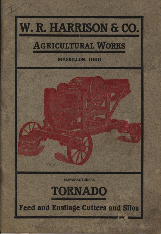 Illustrated catalog describing the agricultural implements offered by W. R. Harrison and Company in 1900.
