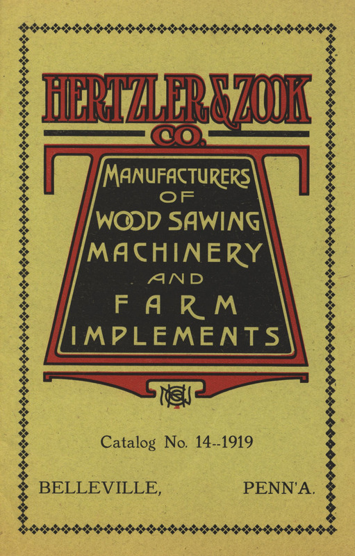 Illustrated catalog advertising the products manufactured by Hertzler and Zook Company.