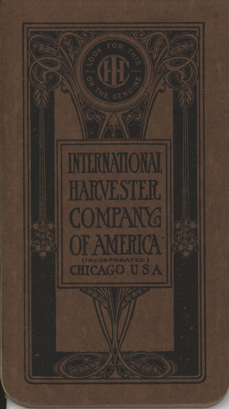 Pocket book produced by the International Harvester Company of America in 1901.