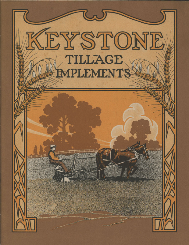 Illustrated catalog advertising Keystone Tillage Implements manufactured by the International Harvester Company.