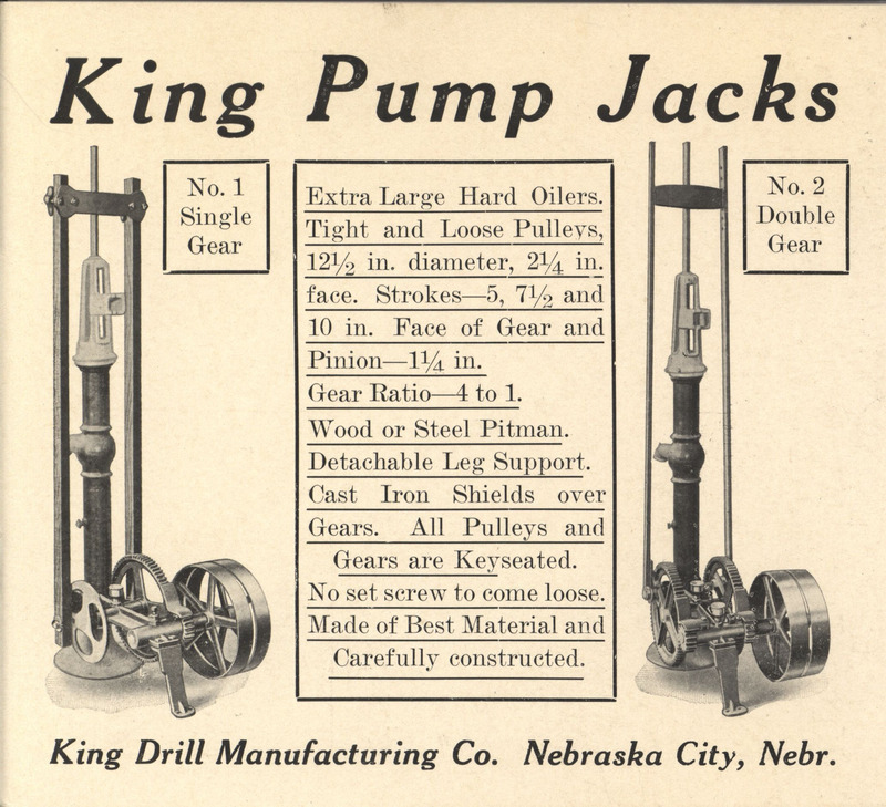 Illustrated card advertising products offered by the King Drill Manufacturing Company.