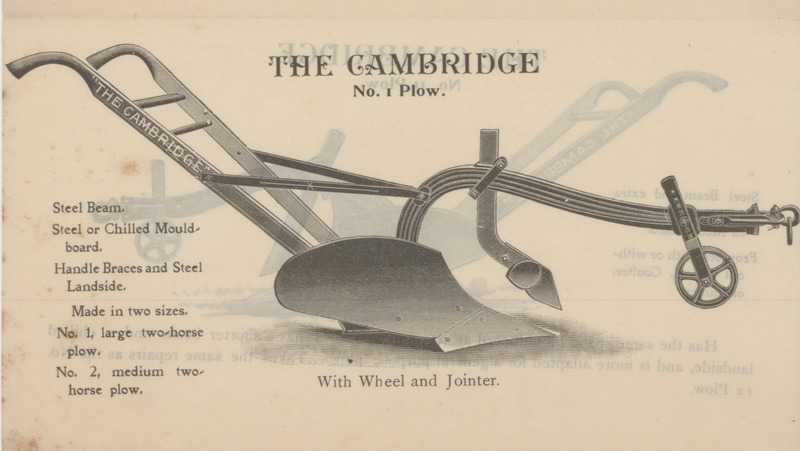 Illustrated catalog describing Cambridge Plows.