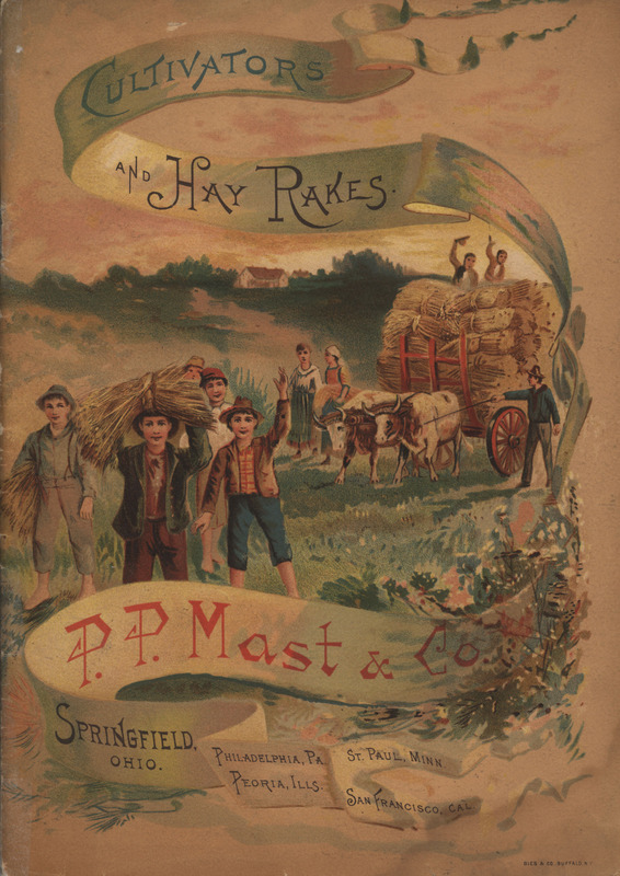 Illustrated catalog describing the Buckeye Cultivators offered by P. P. Mast and Company.