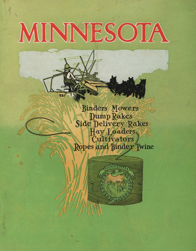 Illustrated catalog describing the agricultural implements offered by Minnesota State Prison Industries.
