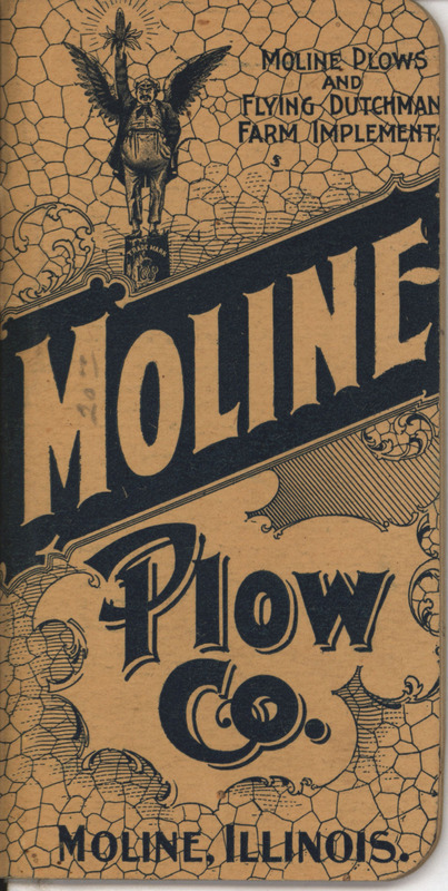 Illustrated pocket catalog describing the agricultural implements offered by the Moline Plow Company.