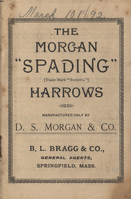 D. S. Morgan and Company The Morgan Spading Harrows catalog